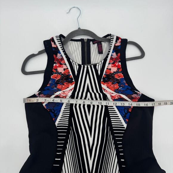 Material Girl Women's XL Optical Printed Sleeveless Bodycon Sheath Dress Black - Picture 8 of 9